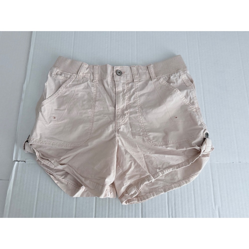 American Eagle Pink Stretch Cargo Shorts Ribbed Waist Size 6